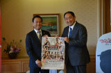 大谷が山口県庁に県知事を訪問。4/9山口大会をPR。