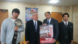 大谷＆岩﨑が南相馬市を訪れ、門馬南相馬市長を表敬訪問。「プロレスの力は絶対に裏切りません！」